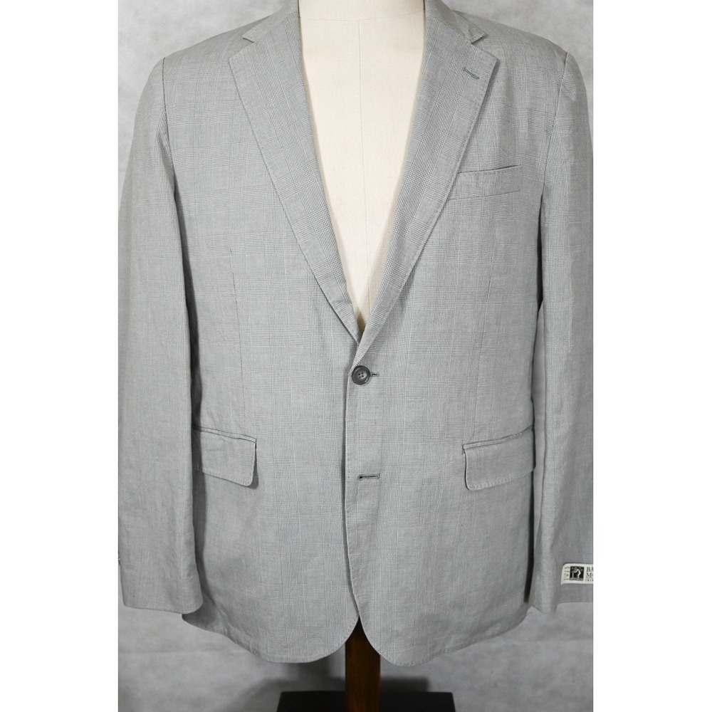 J.Crew Ludlow Blazer 42R Grey Glen Plaid Baird McNutt Irish Linen Sport Coat